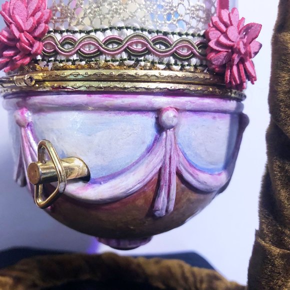 Christmas Artist Altered Disney's Princess Wind-up Music Box Ornament. OOAK! - Picture 8 of 13